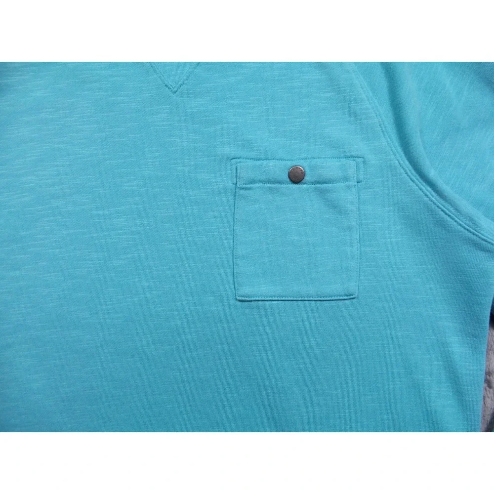 LL Bean‎ Sweatshirt Mens Size Medium Blue Lakewashed Cotton Crewneck Pocket